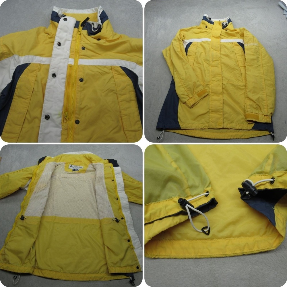 Columbia Jacket Women Medium Yellow 3in1 Shell Waterproof Vintage Snowboard READ